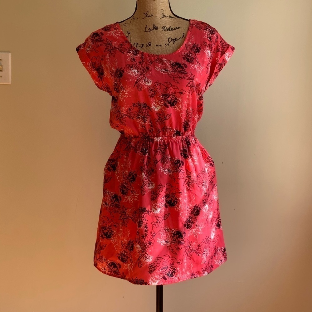 Candie’s pink black floral dress size S - Picture 7 of 9